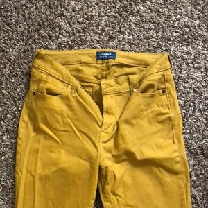 Old Navy Rockstar Mustard Mid-Rise Pant
